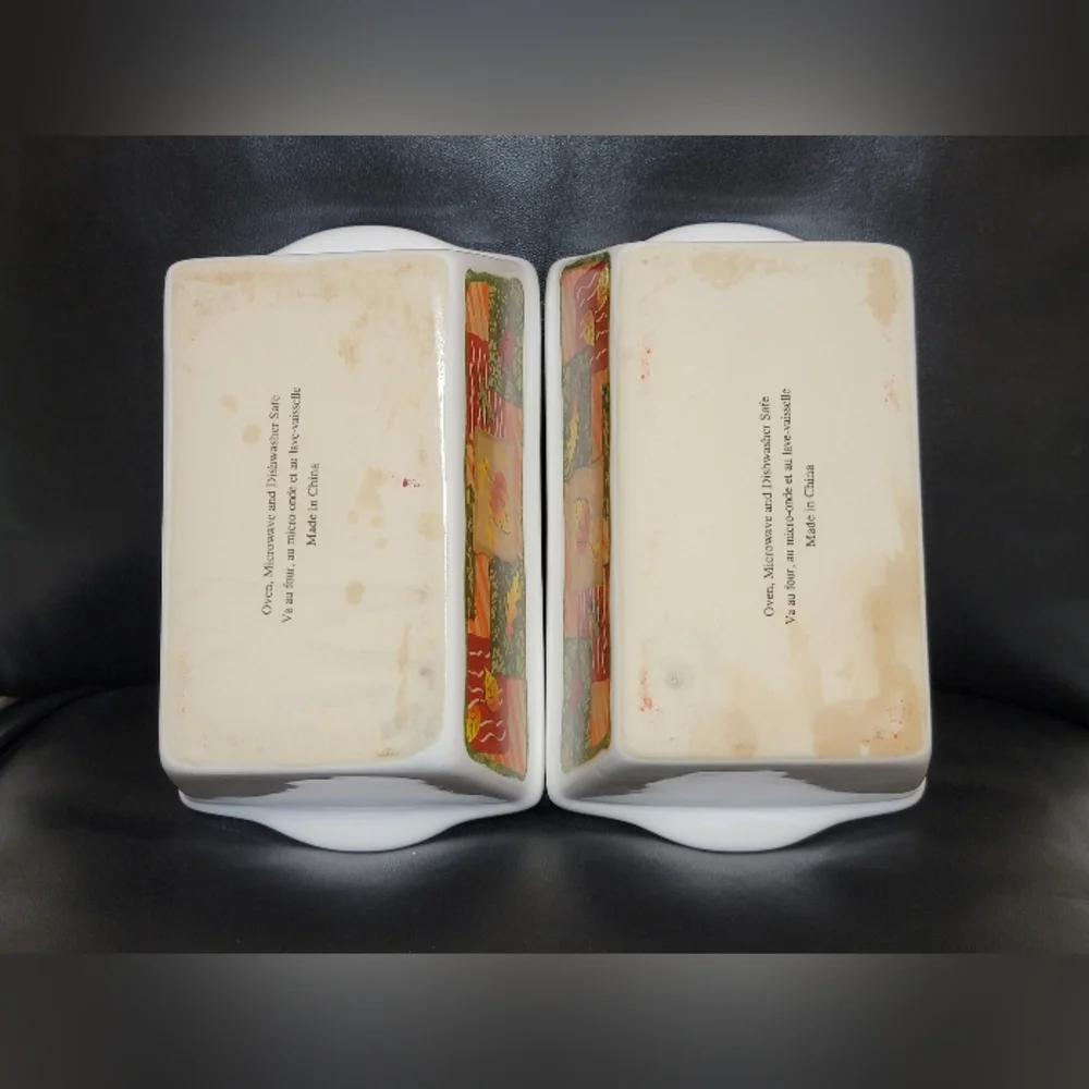 Vintage Garden Ridge Fall Harvest Mini Loaf Pans Set of 2 Autumn Baking Dishes
